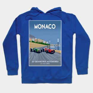 Monaco Vintage 1966 Grand Prix Auto Road Racing Advertising Print Hoodie